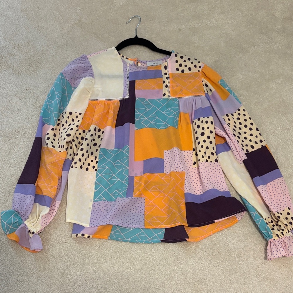 Vici Colorful Patchwork Blouse - image 1